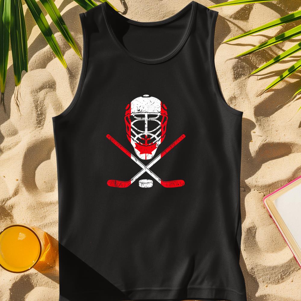 Hockey Equipment Canadian Flag Ice Hockey Tank Top