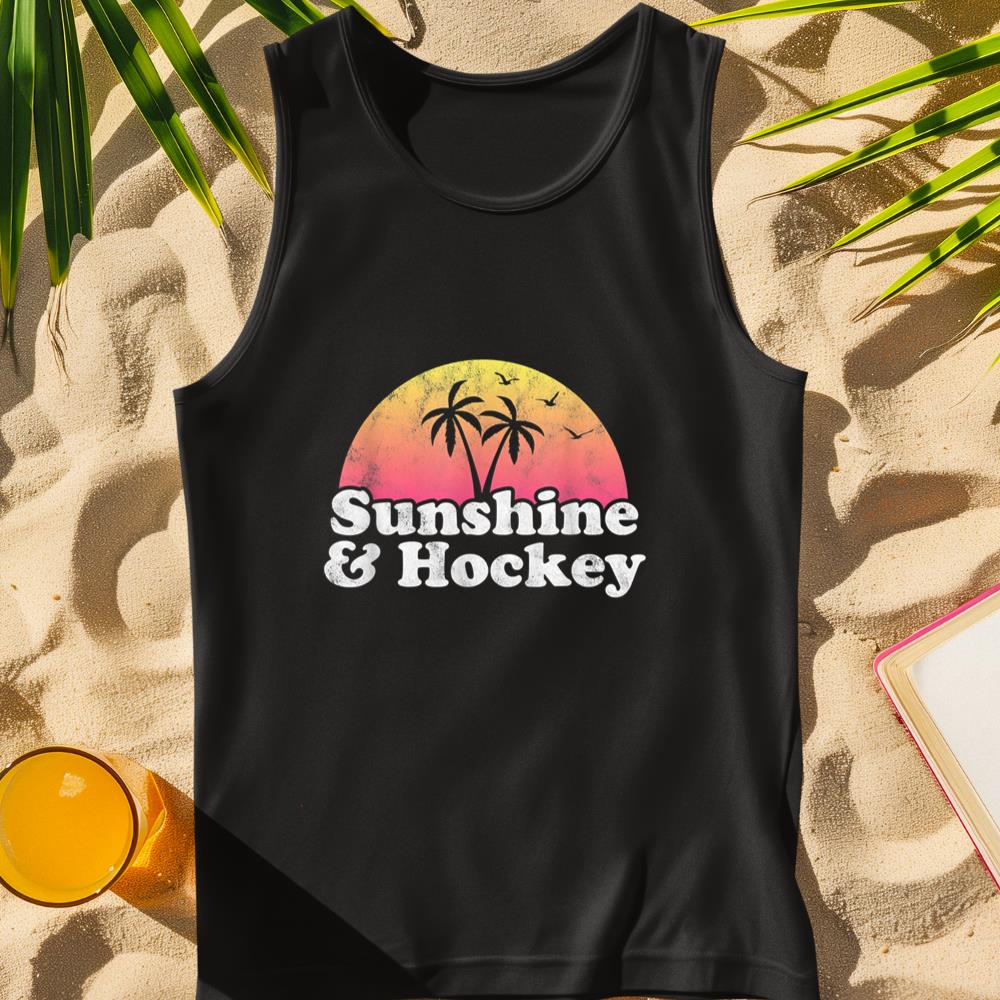Hockey Lover Sunshine and Hockey Tank Top