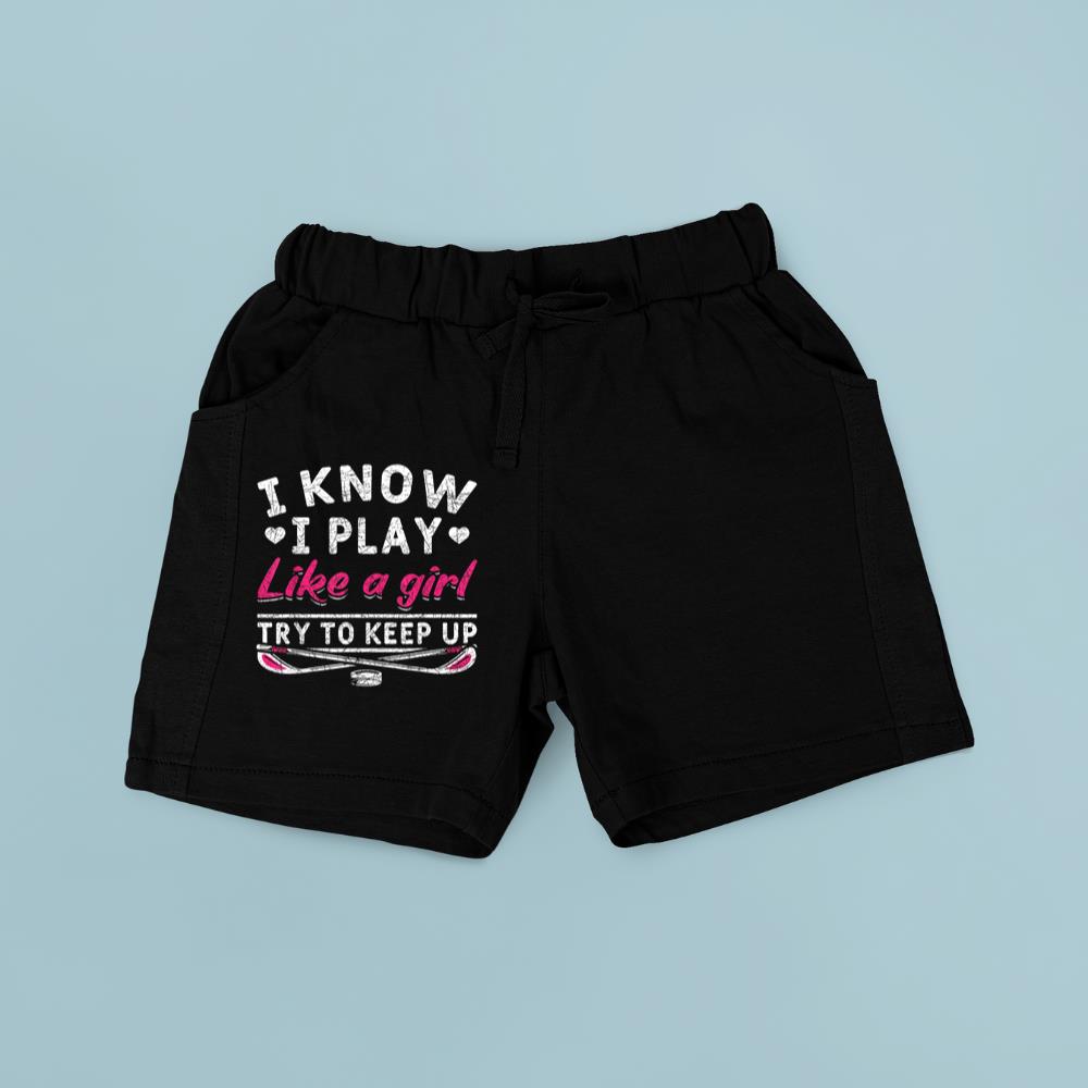 Hockey Player Women Girls Kids Gift Funny Ice Hockey Short