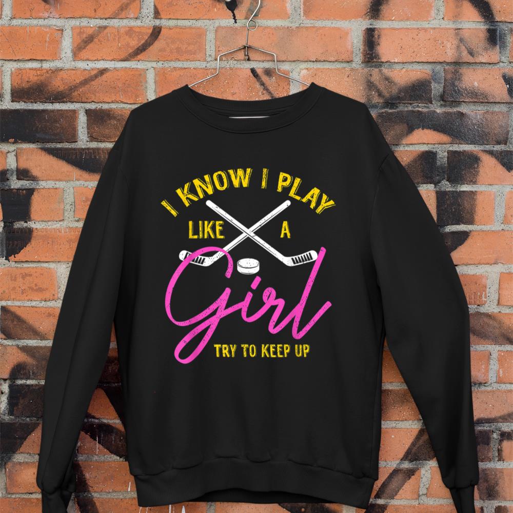 Hockey Sticks Hockey Player Girls Women Sports Ice Hockey Sweatshirt