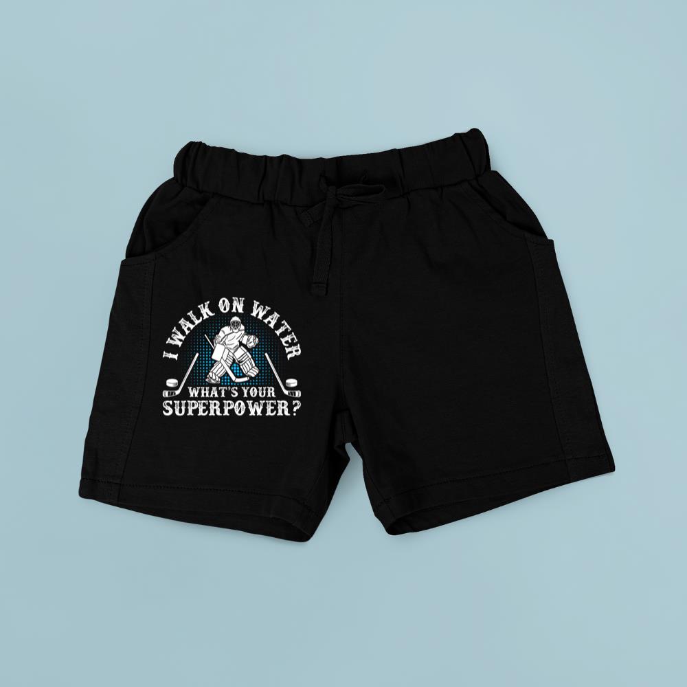 I Walk on Water Ice Hockey Lover Player Superpower Youth 1 Short