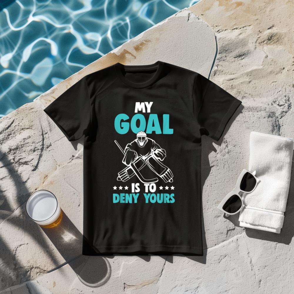 Ice Hockey Goalie My Goal Is To Deny Yours Hockey Kids Boys T-Shirt