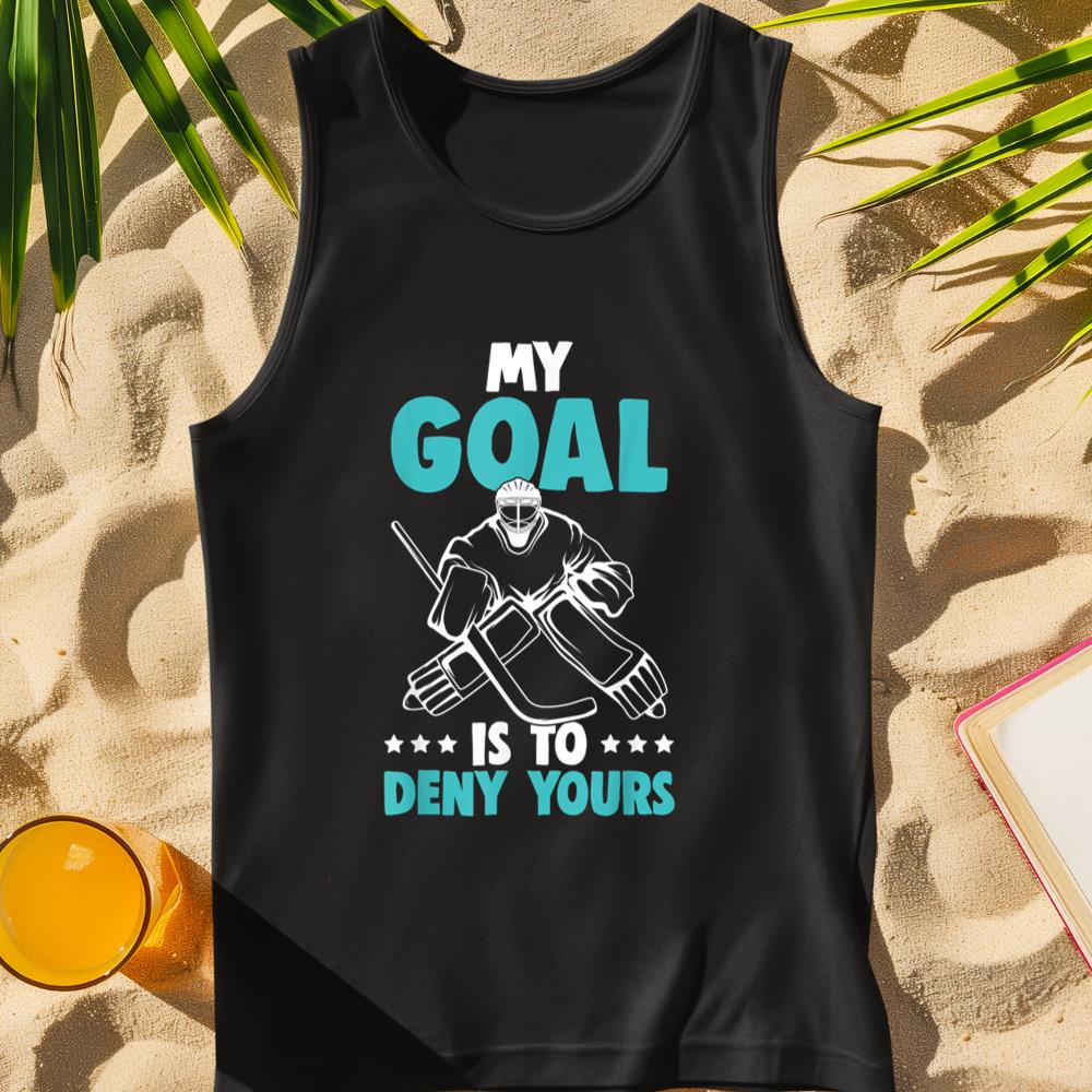 Ice Hockey Goalie My Goal Is To Deny Yours Hockey Kids Boys Tank Top