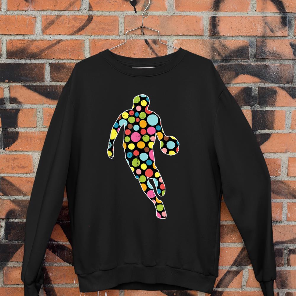 Inteernational Dot Art Basketball Player Dots Men Boys Kids Sweatshirt