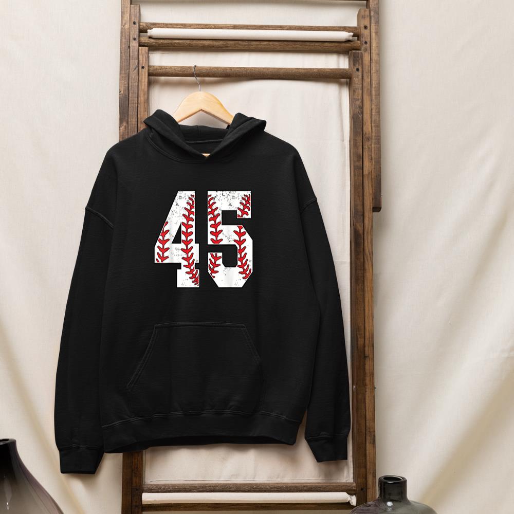 Number #45 Baseball 45 Jersey Number Baseball Lover Hoodie