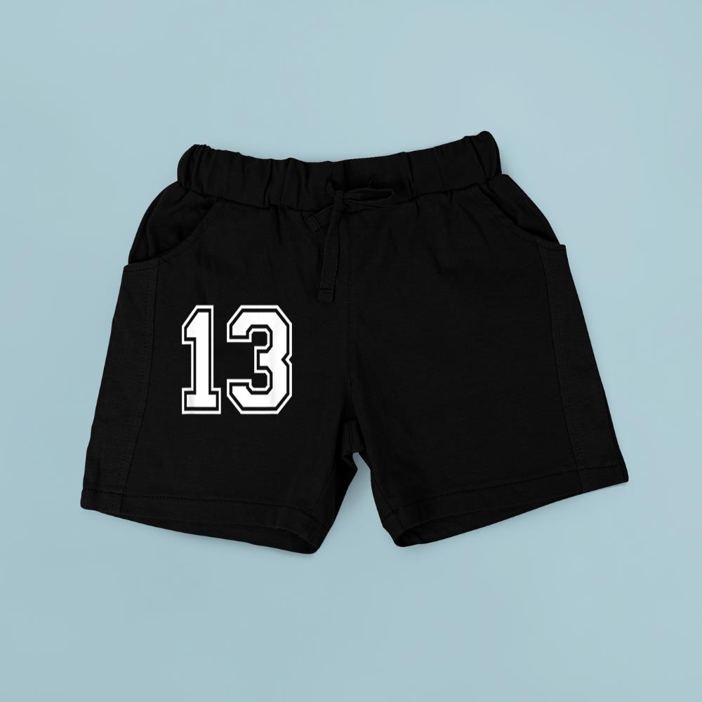 Number 13 Numbered Uniform Sports Jersey Team 13th Birthday Short