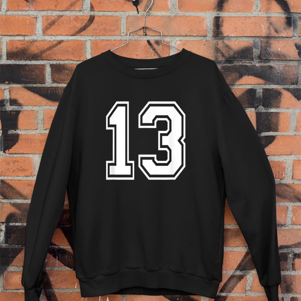 Number 13 Numbered Uniform Sports Jersey Team 13th Birthday Sweatshirt