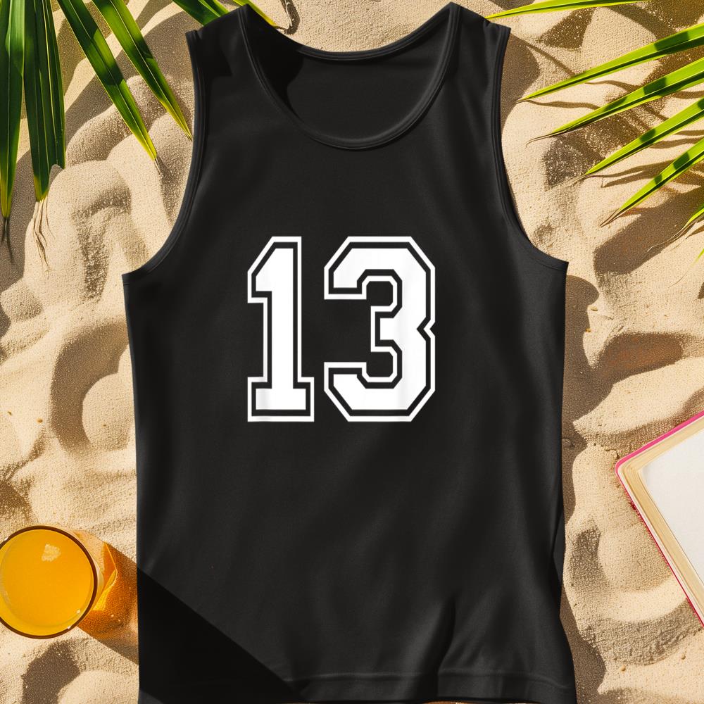 Number 13 Numbered Uniform Sports Jersey Team 13th Birthday Tank Top