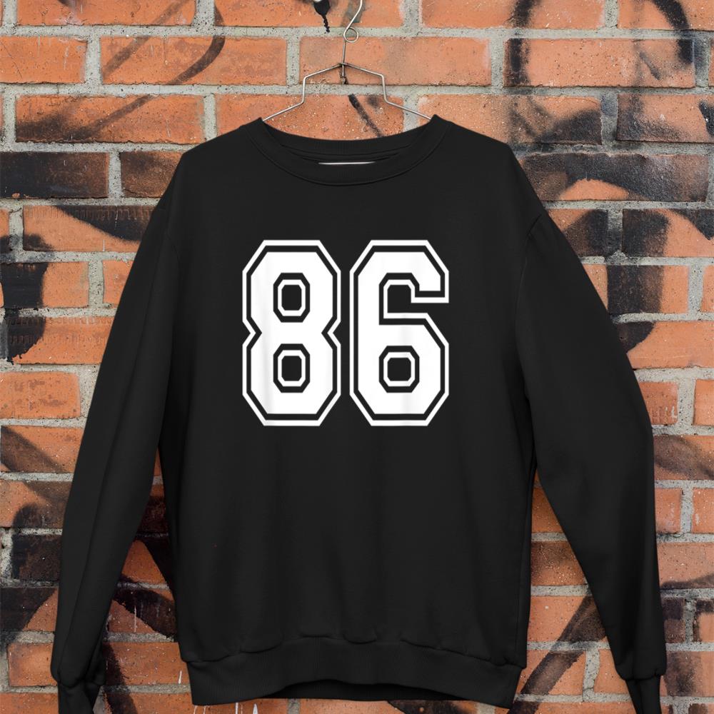 Number 86 86th Birthday Gift Player Team Numbered Jersey Sweatshirt