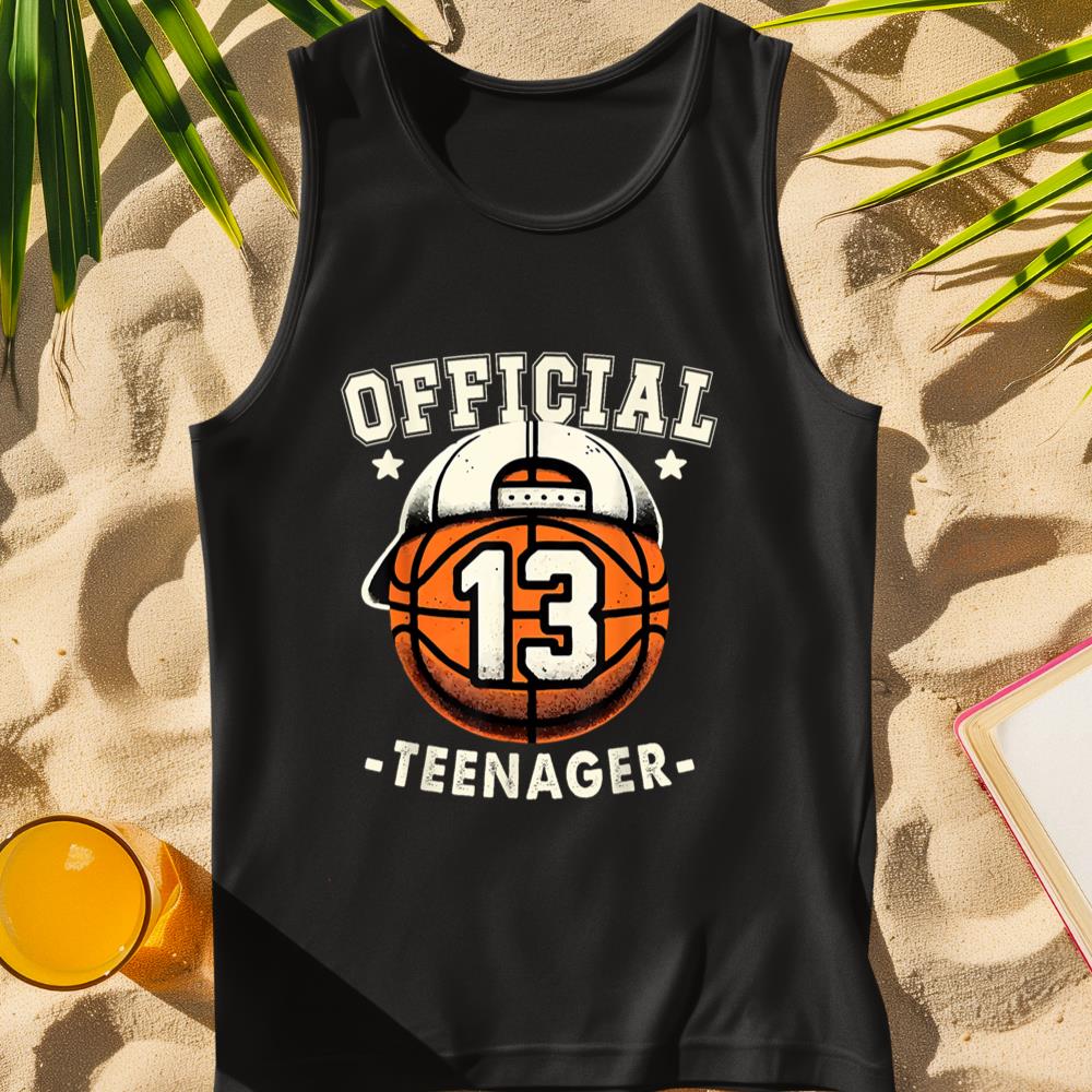 Official Teenager 13th Birthday 13 Year Boy Basketball Bday Tank Top