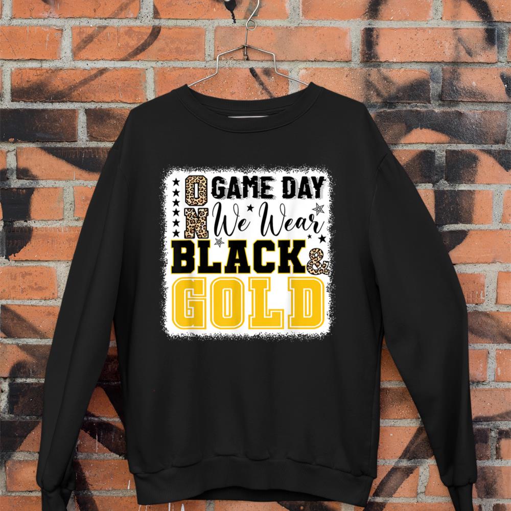 On Gameday Football We Wear Gold and Black Leopard Print Sweatshirt