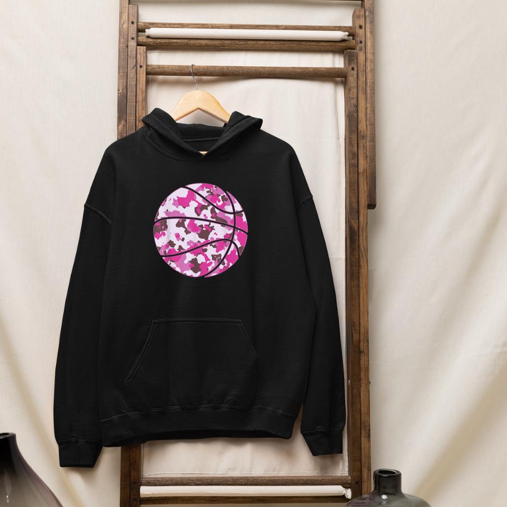 Pink Basketball Camo - Pink Camouflage Basketball Hoodie