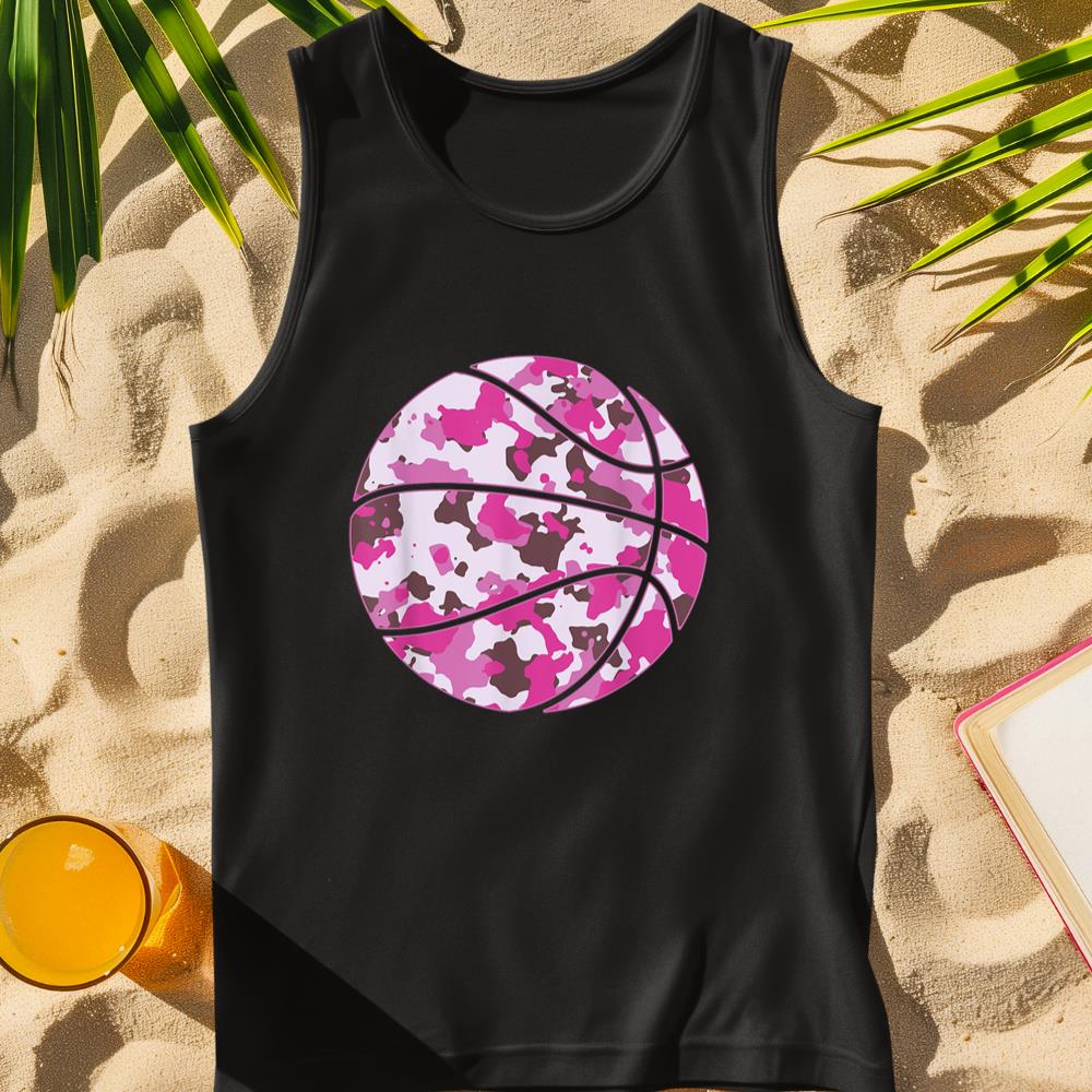 Pink Basketball Camo - Pink Camouflage Basketball Tank Top