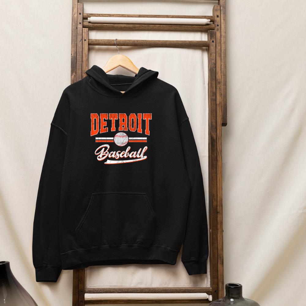 Retro Game Day Vintage Detroit Baseball Hoodie