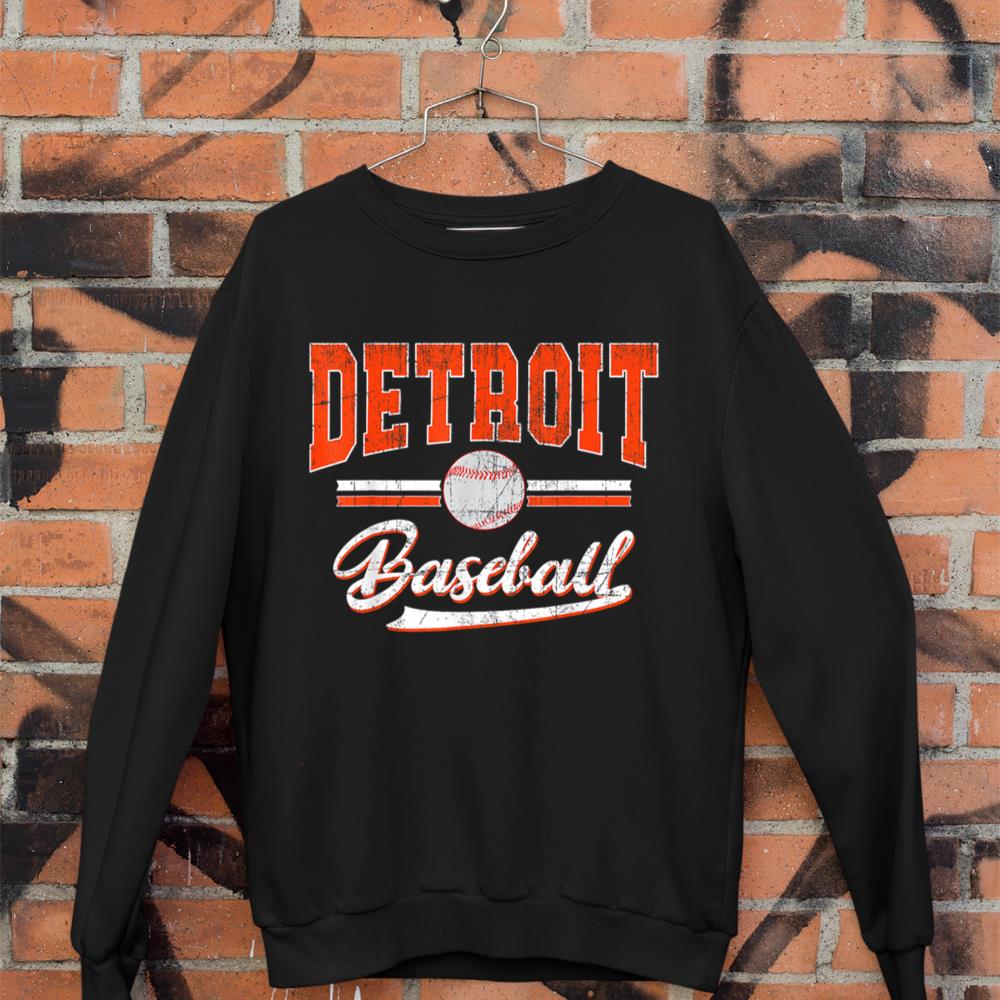 Retro Game Day Vintage Detroit Baseball Sweatshirt