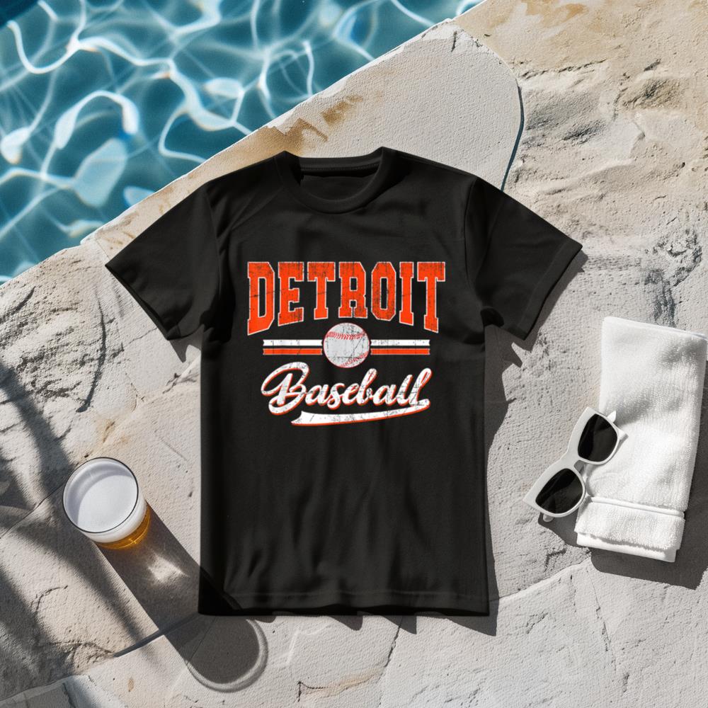 Retro Game Day Vintage Detroit Baseball T-Shirt