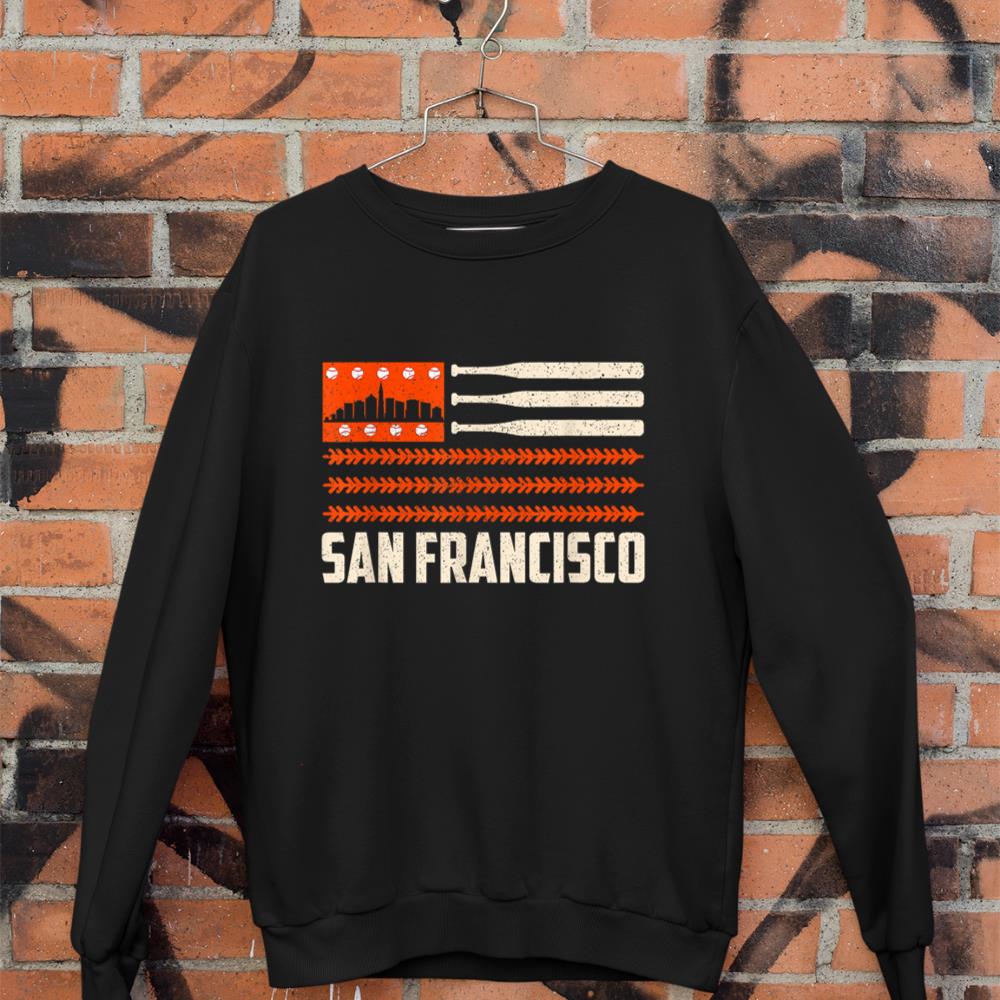 San Francisco Baseball Flag Patriotic Vintage Sweatshirt