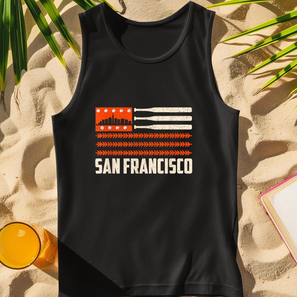 San Francisco Baseball Flag Patriotic Vintage Tank Top