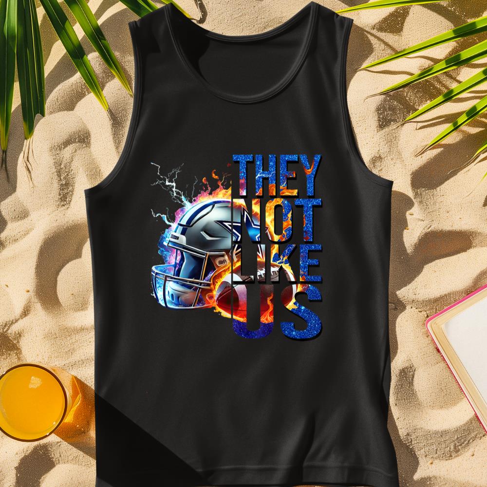 They Not Like US Helmet Touchdown American Football Game Day Tank Top