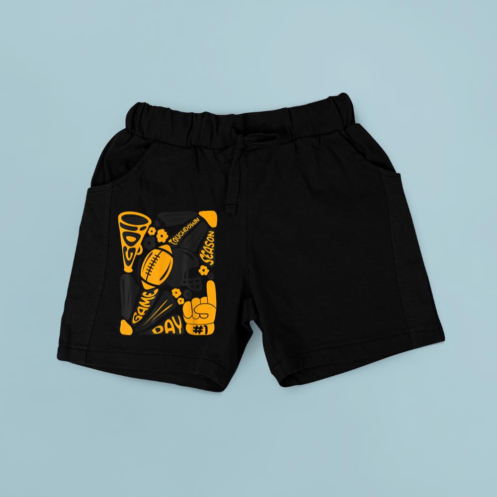 Touchdown Season American Football Game Day Yellow Black Short