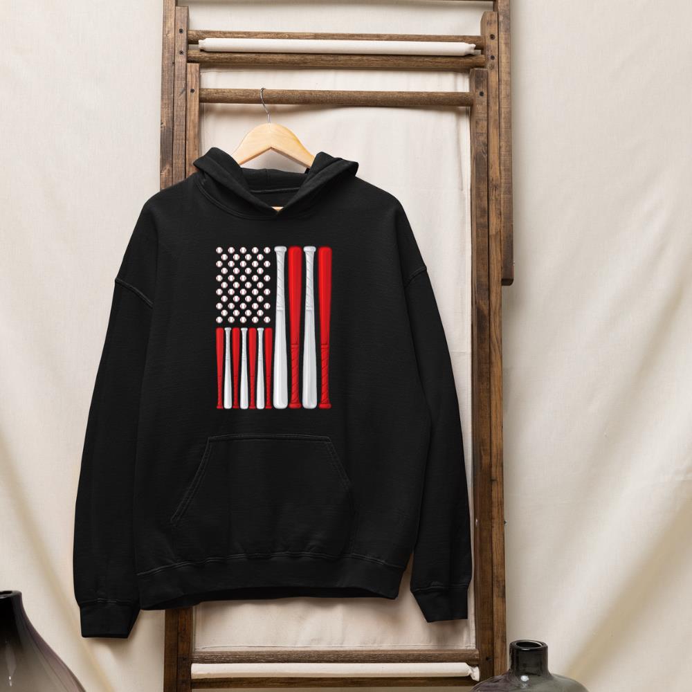 USA Flag - American Baseball Flag - Vintage Baseball Flag Hoodie