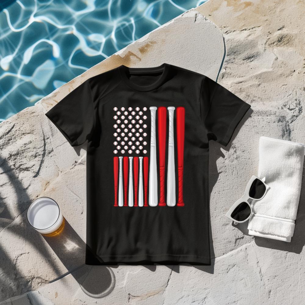 USA Flag - American Baseball Flag - Vintage Baseball Flag T-Shirt