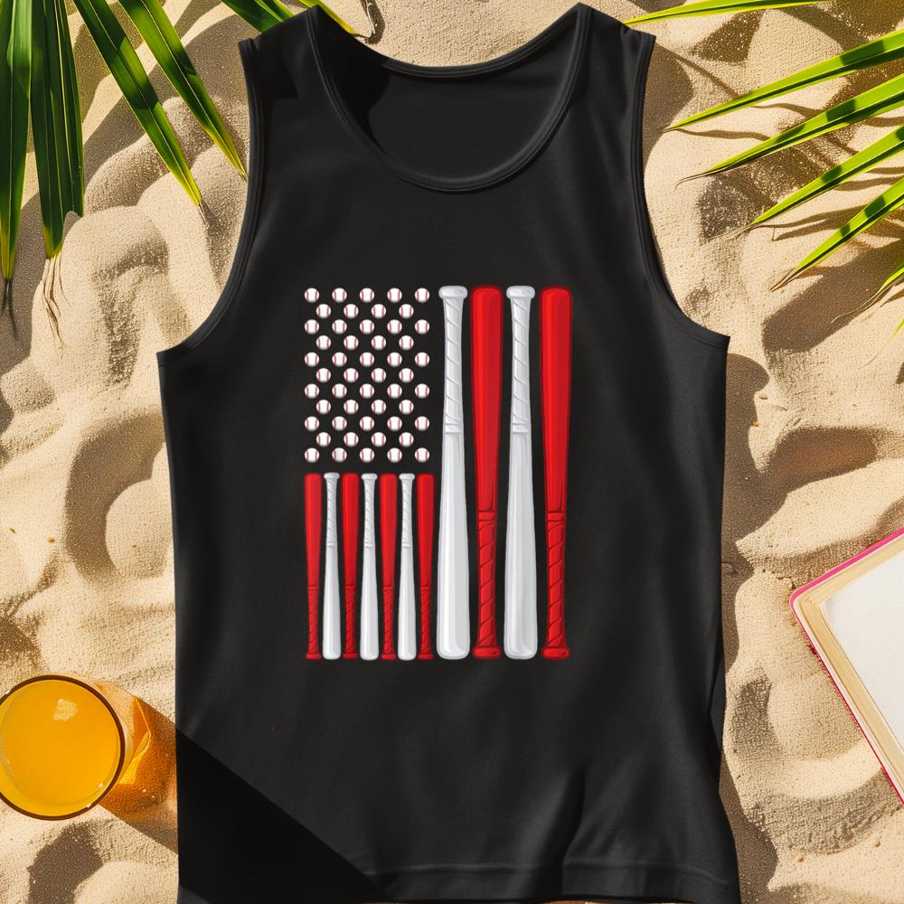 USA Flag - American Baseball Flag - Vintage Baseball Flag Tank Top
