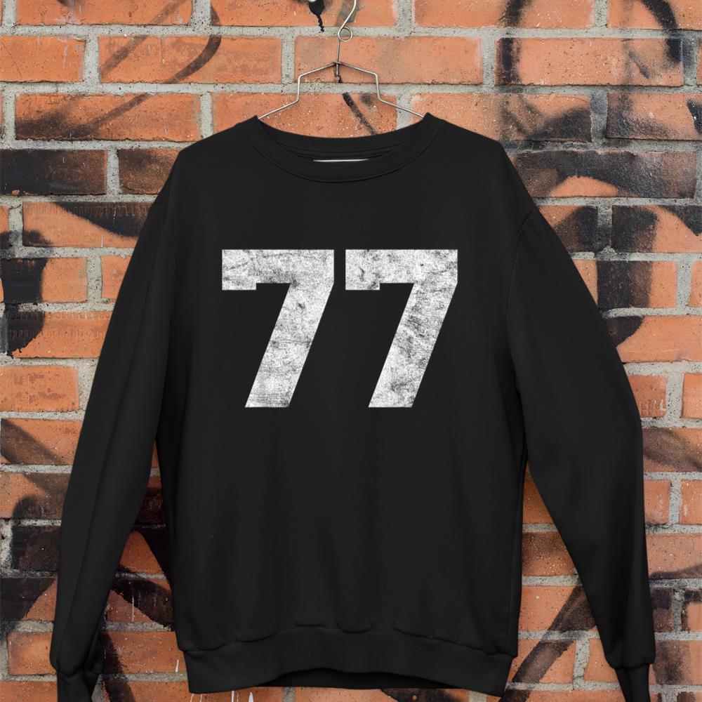 Vintage Lucky Number 77 Birthday Sports Player Team Athlete Sweatshirt