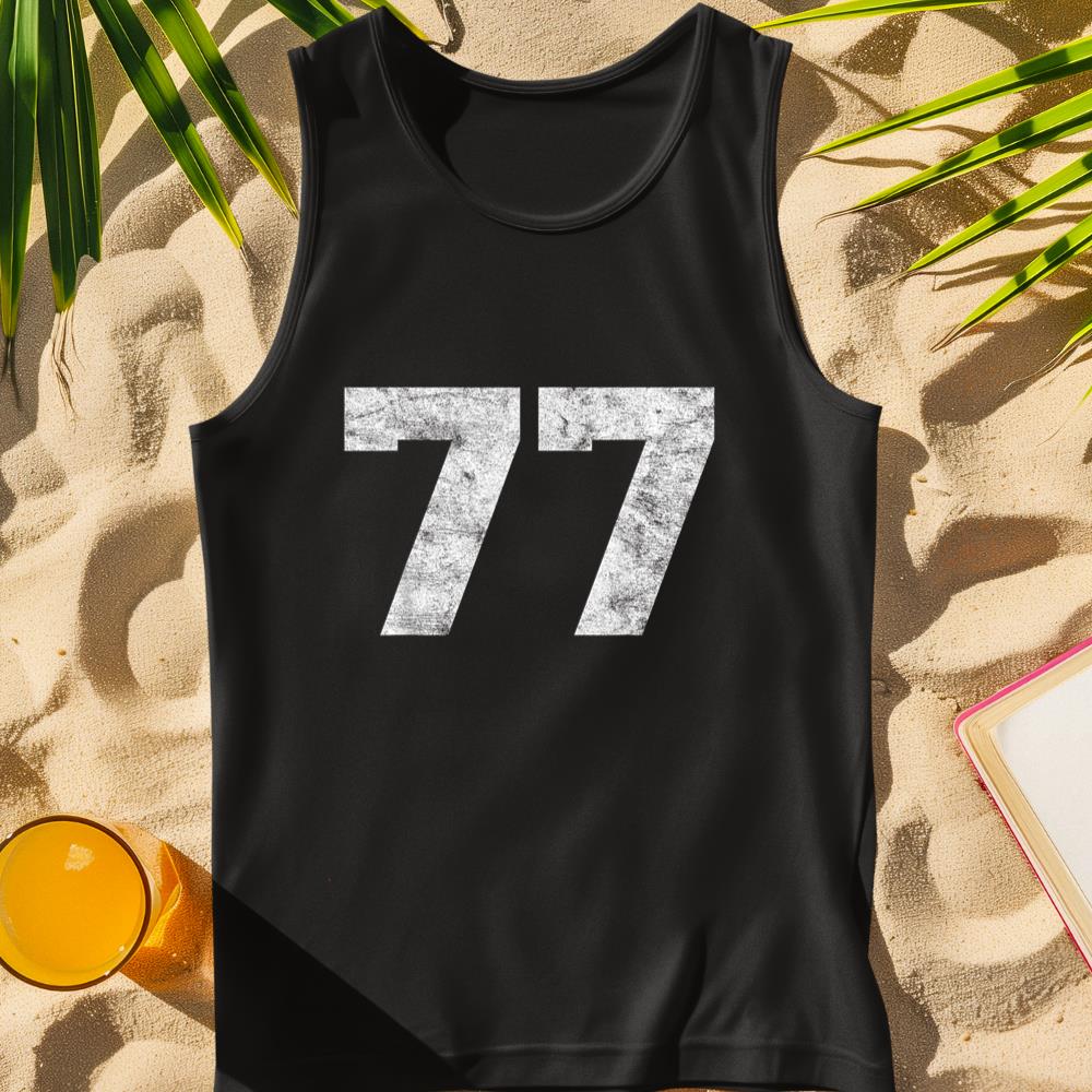 Vintage Lucky Number 77 Birthday Sports Player Team Athlete Tank Top
