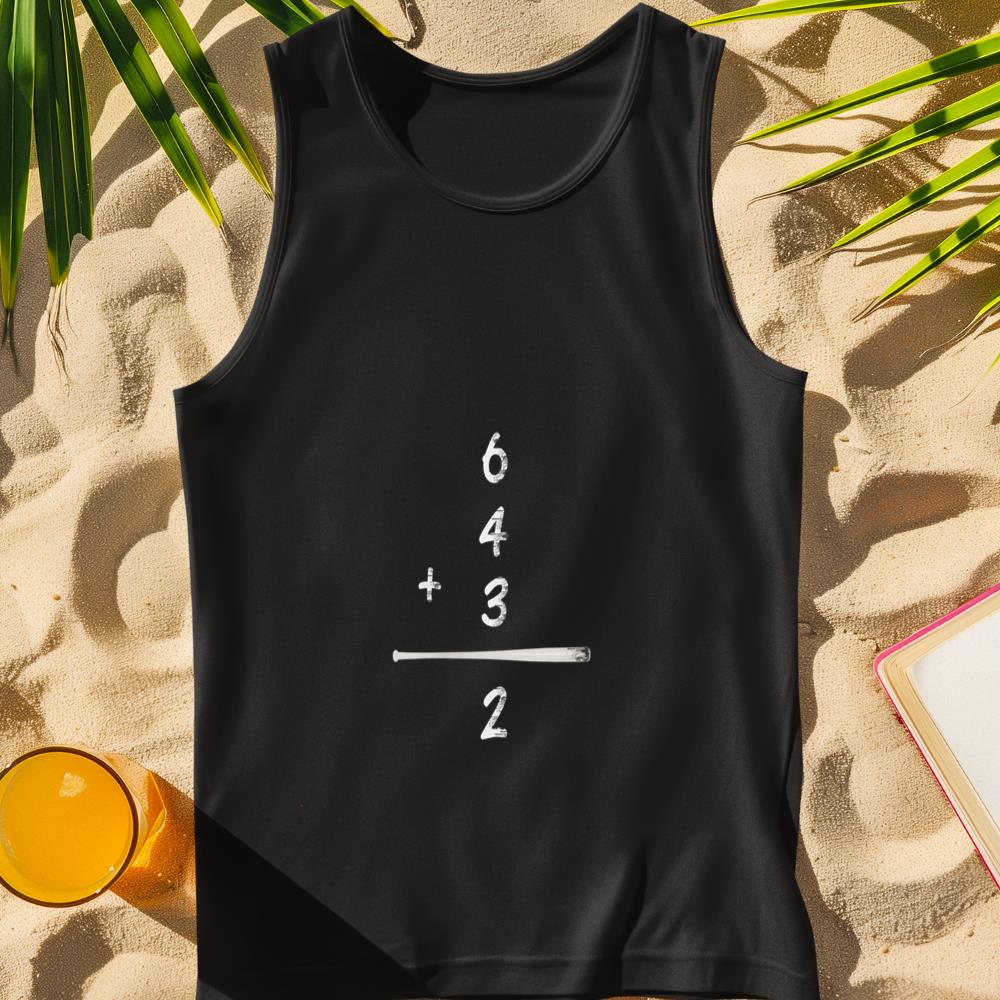 Womens Baseball Math 6 4 3 2 Double Play Cute Shirt Softball Game V-Neck Tank Top