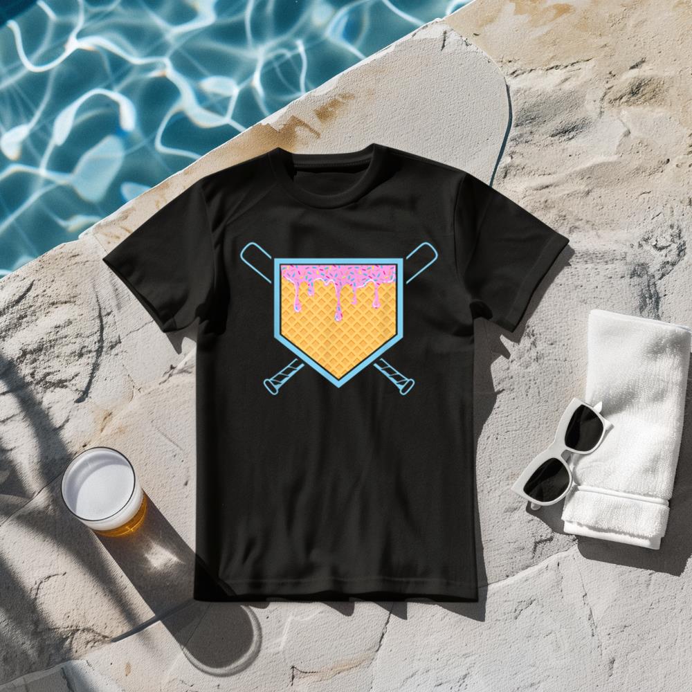 Baseball Drip For Boys Ice Cream Drip Youth Boys Baseball T-Shirt