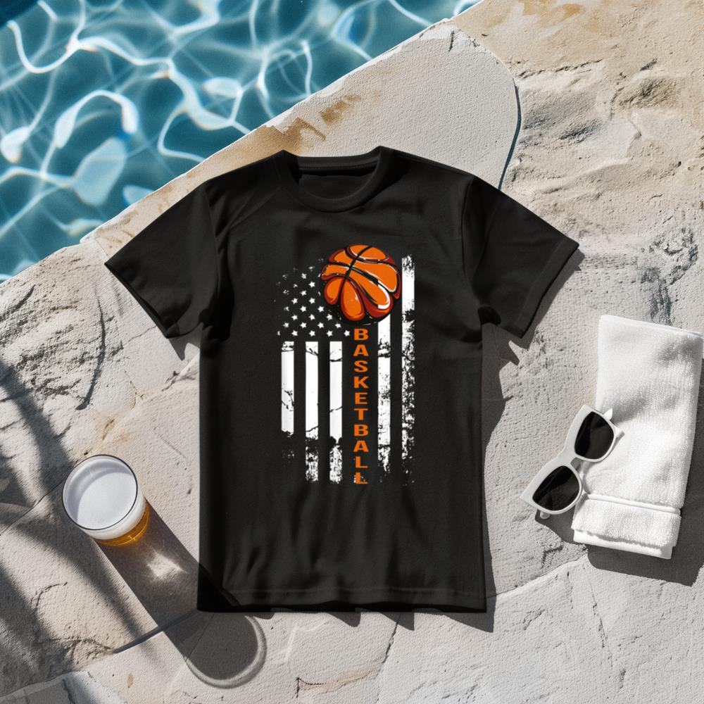 Basketball American Flag T-Shirt