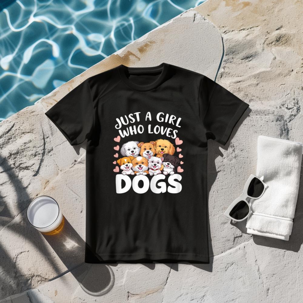 Dog Lover Just a Girl who loves Dogs Dog Girl T-Shirt