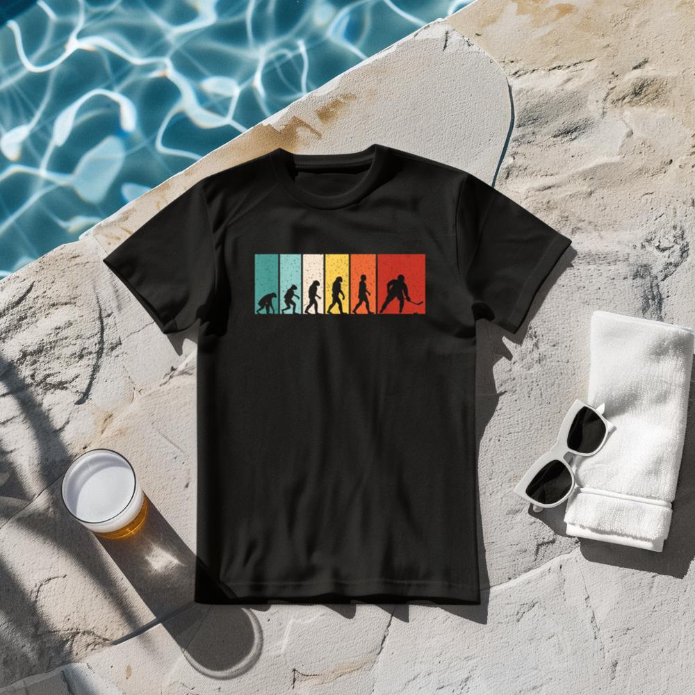 Hockey Evolution Retro Ice Hockey Player Men Boys T-Shirt