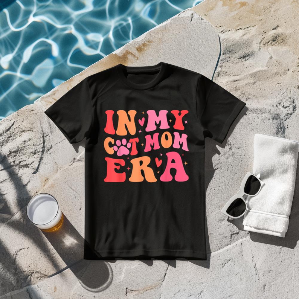 In My Cat Mom Era Groovy Cats Lover Cute Cat Mom T-Shirt