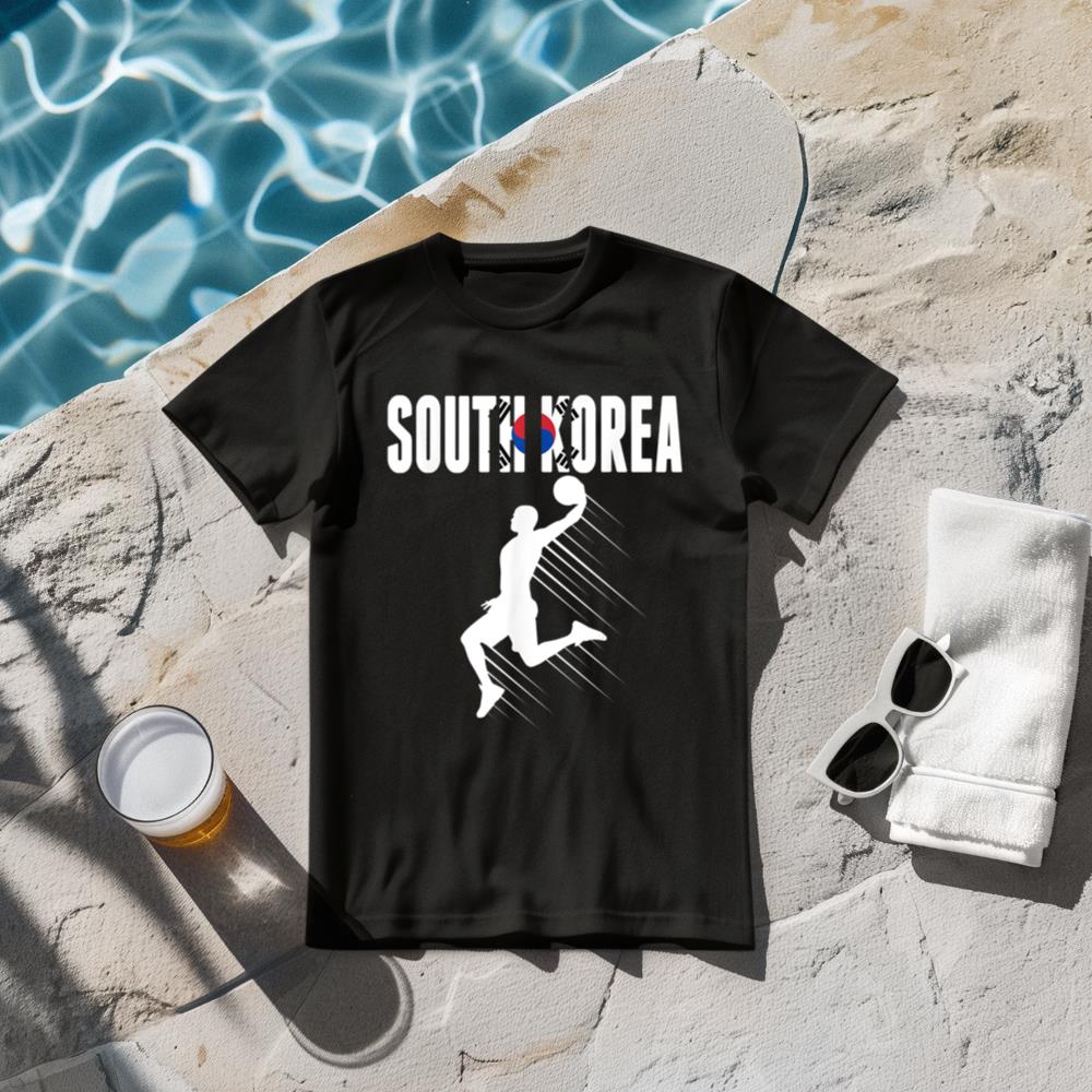South Korea Basketball Fans Jersey - Korean Flag Slam Dunk T-Shirt