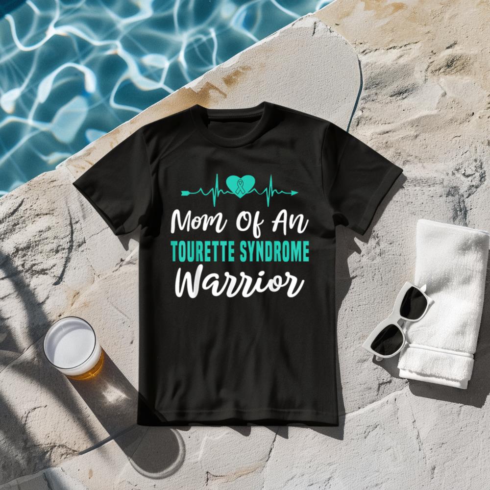 Tourette Syndrome Awareness Mom Teal Ribbon Mother Support T-Shirt