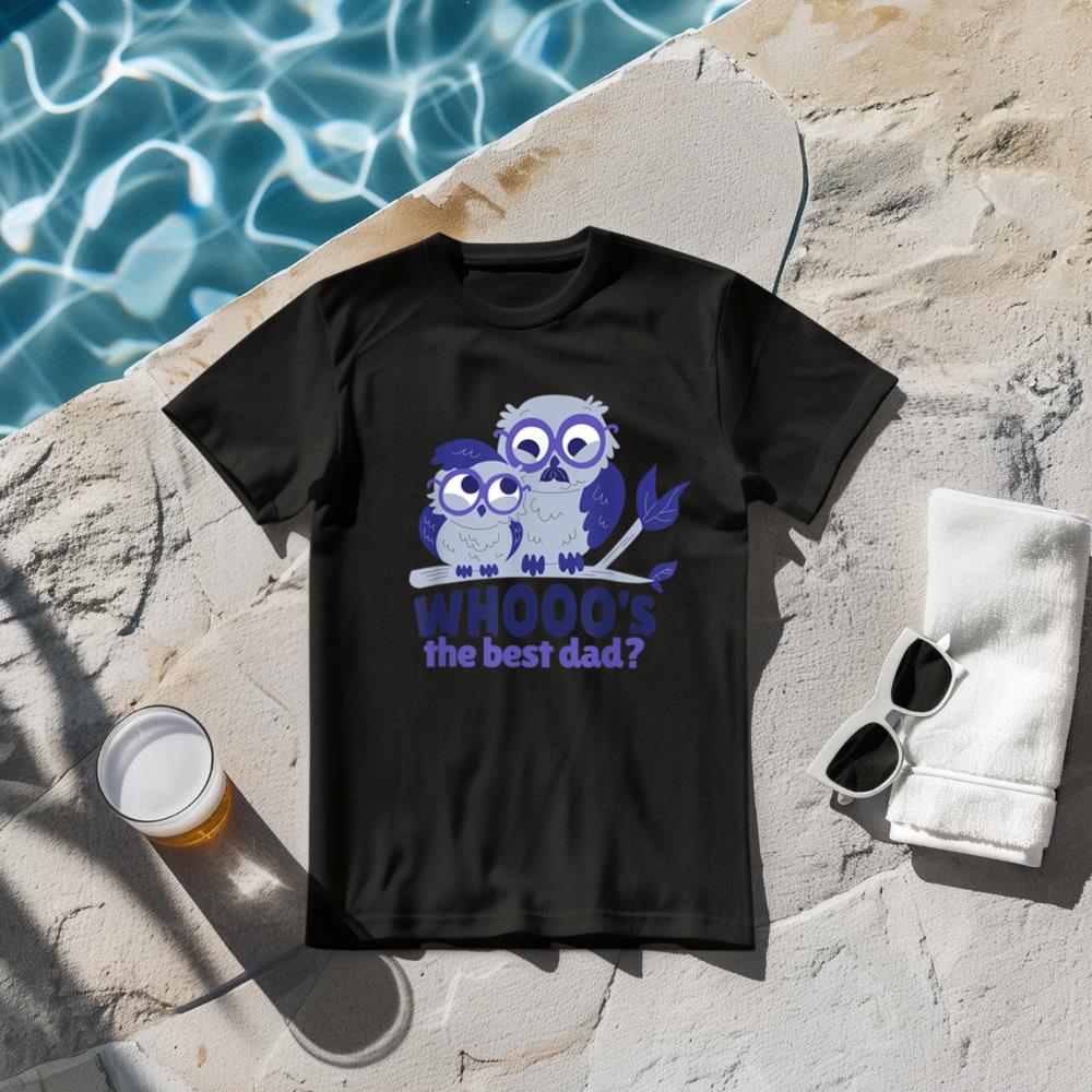 Best Dad Father Daughter Son Owl Funny Owls Whooo T-Shirt
