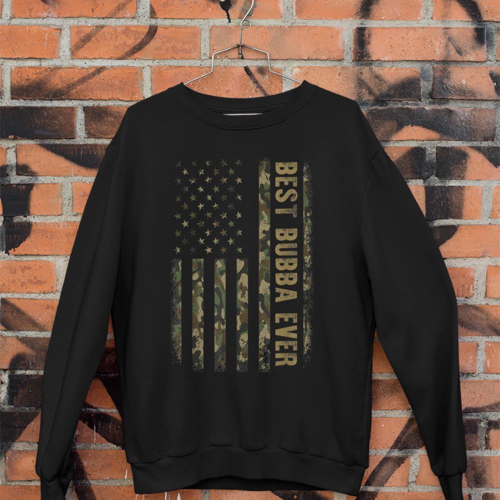 Best Bubba Ever Camouflage American Flag Father's Day Sweatshirt