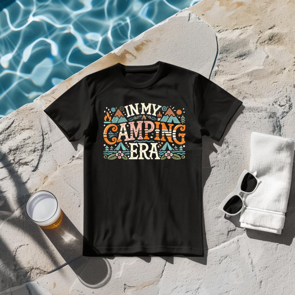 Camping In My Camping Era Retro Groovy Summer Funny Camping T-Shirt