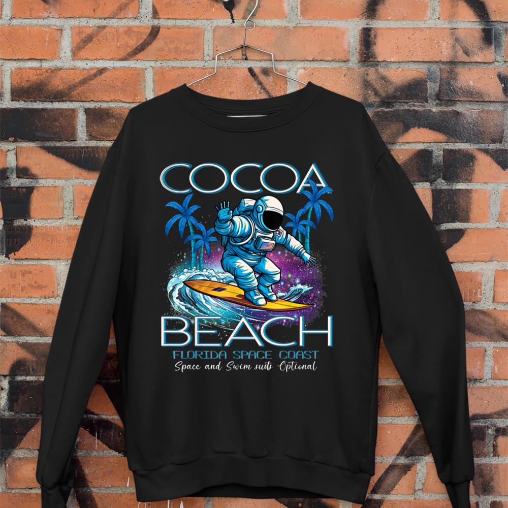 Cocoa Beach Florida Gateway To Space Surfing Astronaut Sweatshirt