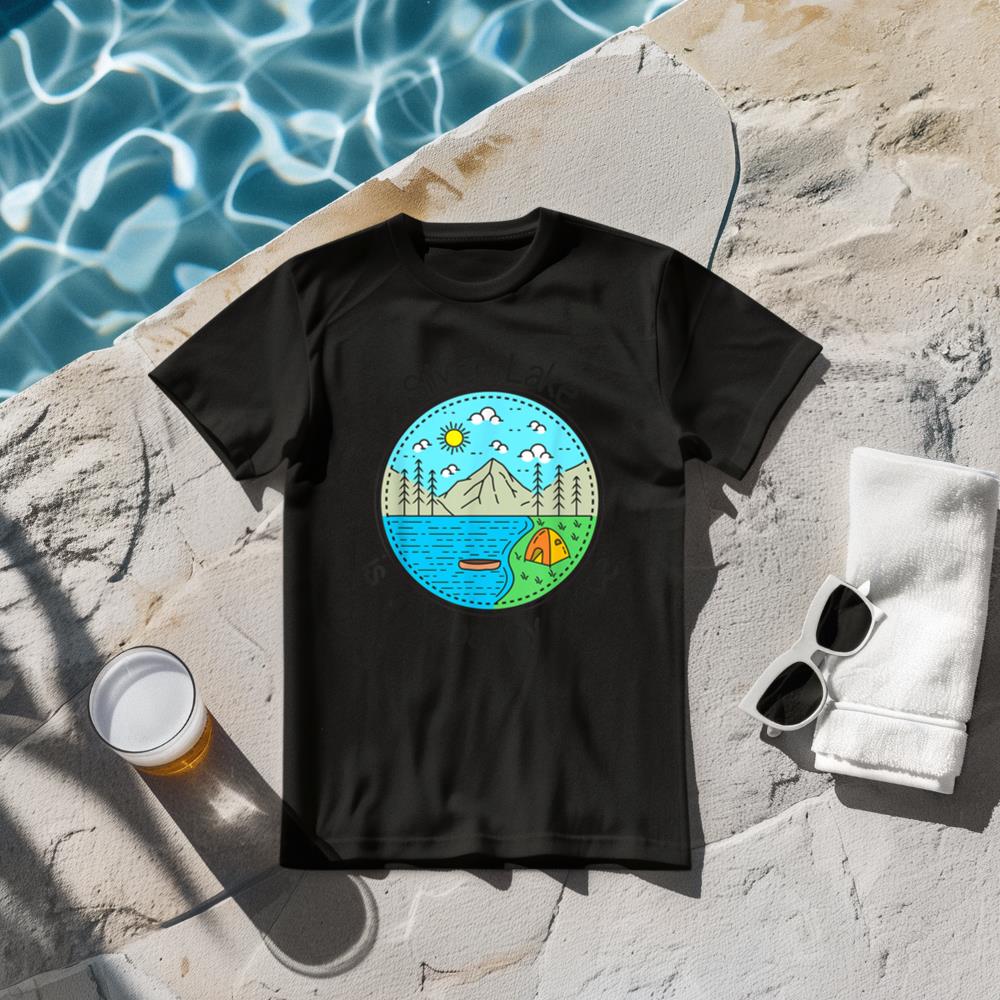 Fishing Boating Camping - My Happy Place Silver Lake T-Shirt