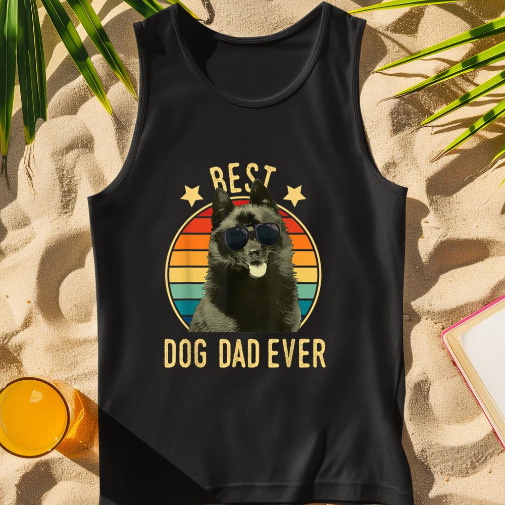Mens Best Dog Dad Ever Schipperke Father's Day Gift Tank Top