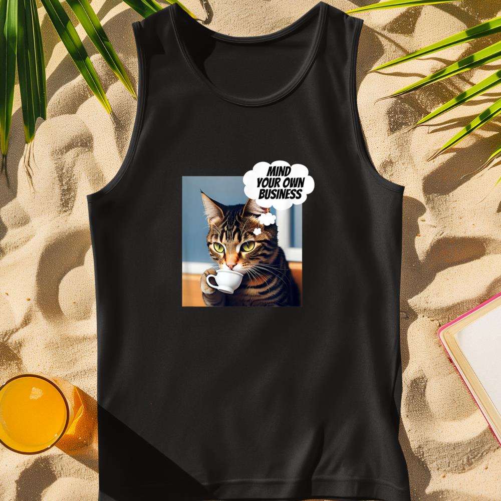 Mind Your Own Business Cat Tank Top
