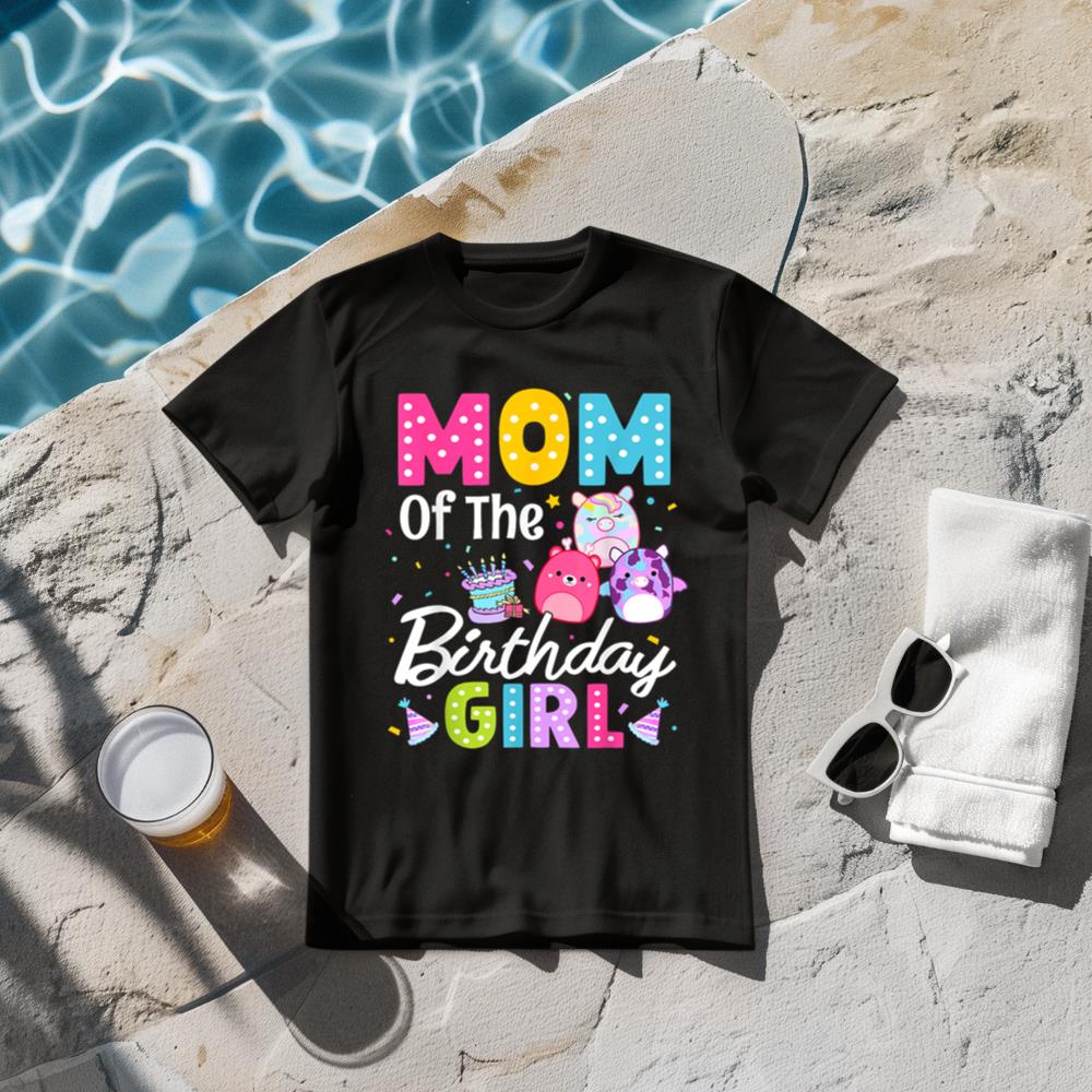 Mom Of The Birthday Girl Squish Squad Mallow T-Shirt