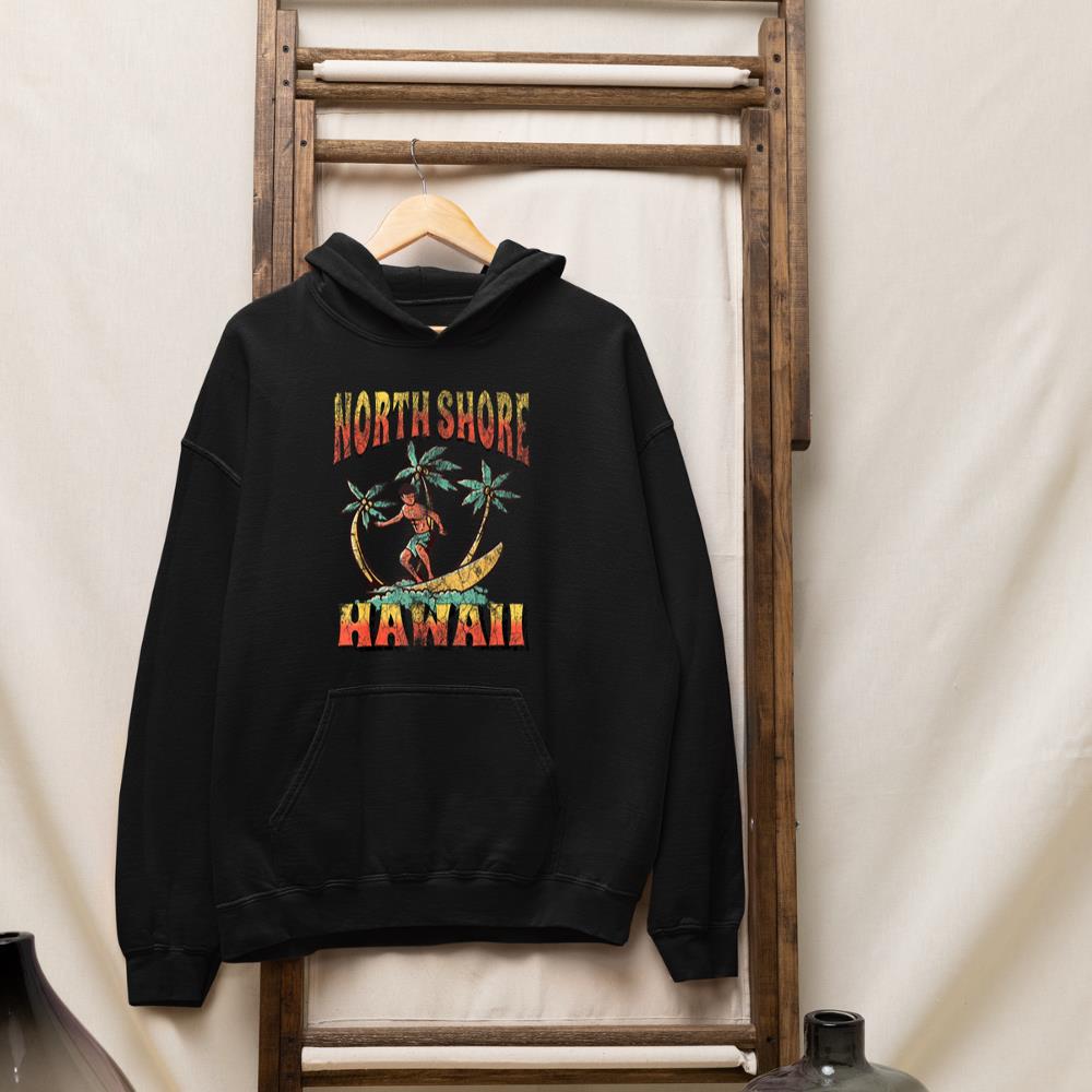 North Shore Hawaii Beach Surf Summer Vacation Vintage Hoodie