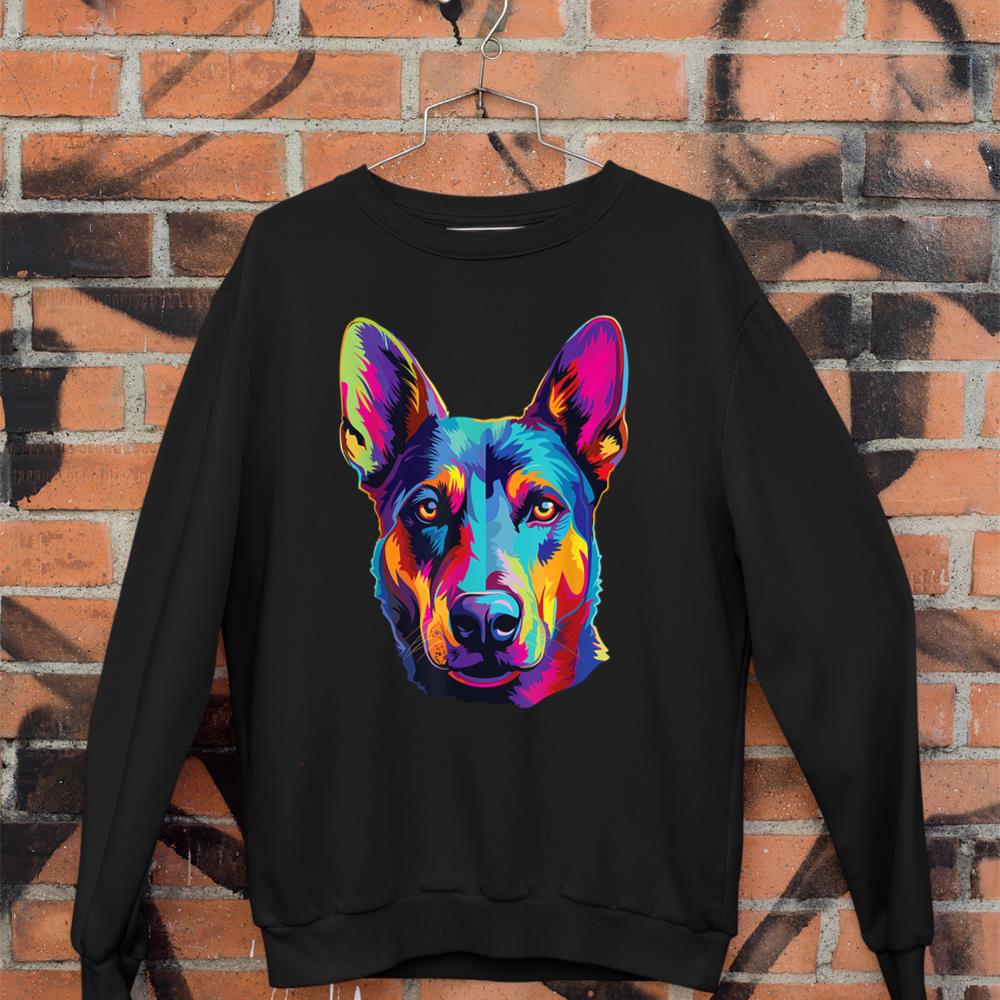 Watercolor Colorful Australian Kelpie Dog Sweatshirt