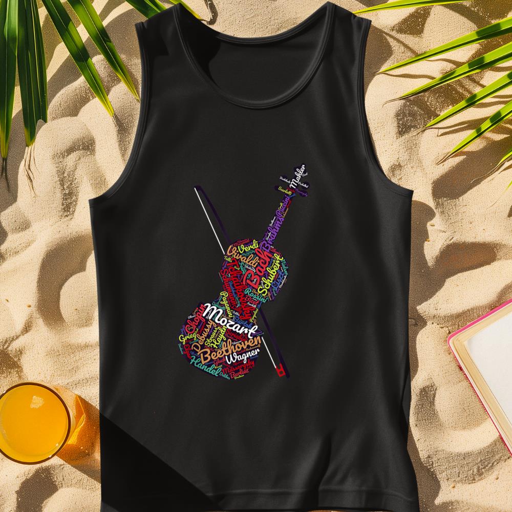 Classical Music Composers Violin Word Art T-Shirt Tank Top