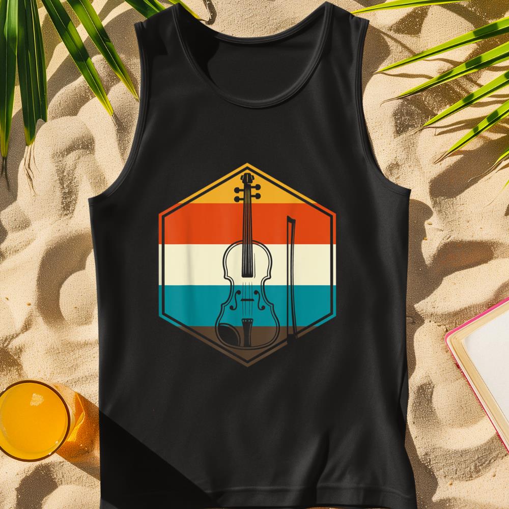 Colorful Violinist Musician Classical Music Orchestra Violin Tank Top