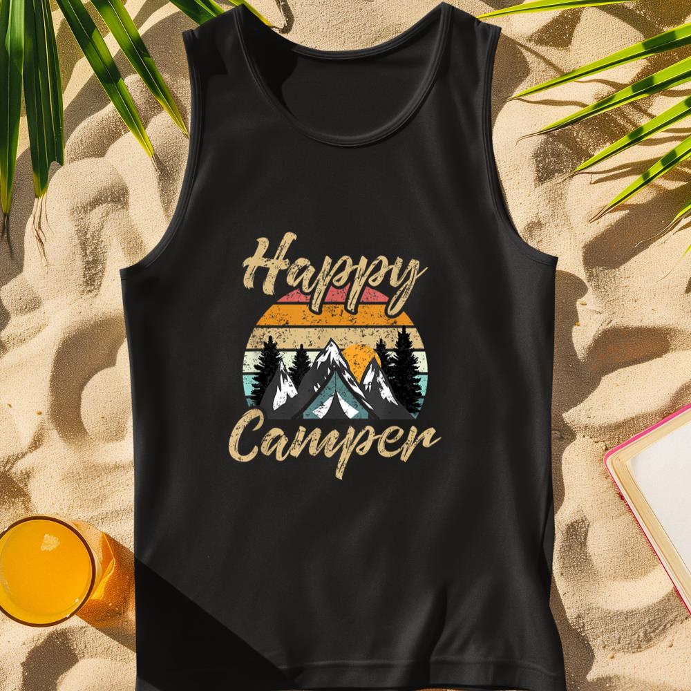 Funny Camping Hiking Lover Present Happy Camper Gift Tank Top